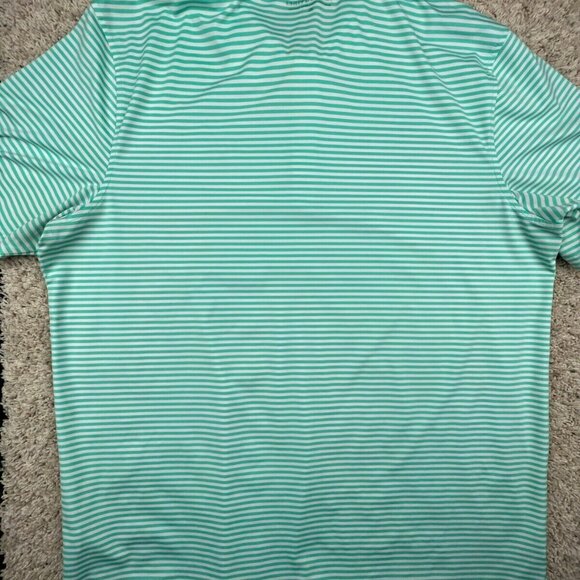 Vineyard Vines Mens Shirt XL Green Striped Short Sleeve Golf Club Emu Stretch - Picture 11 of 11